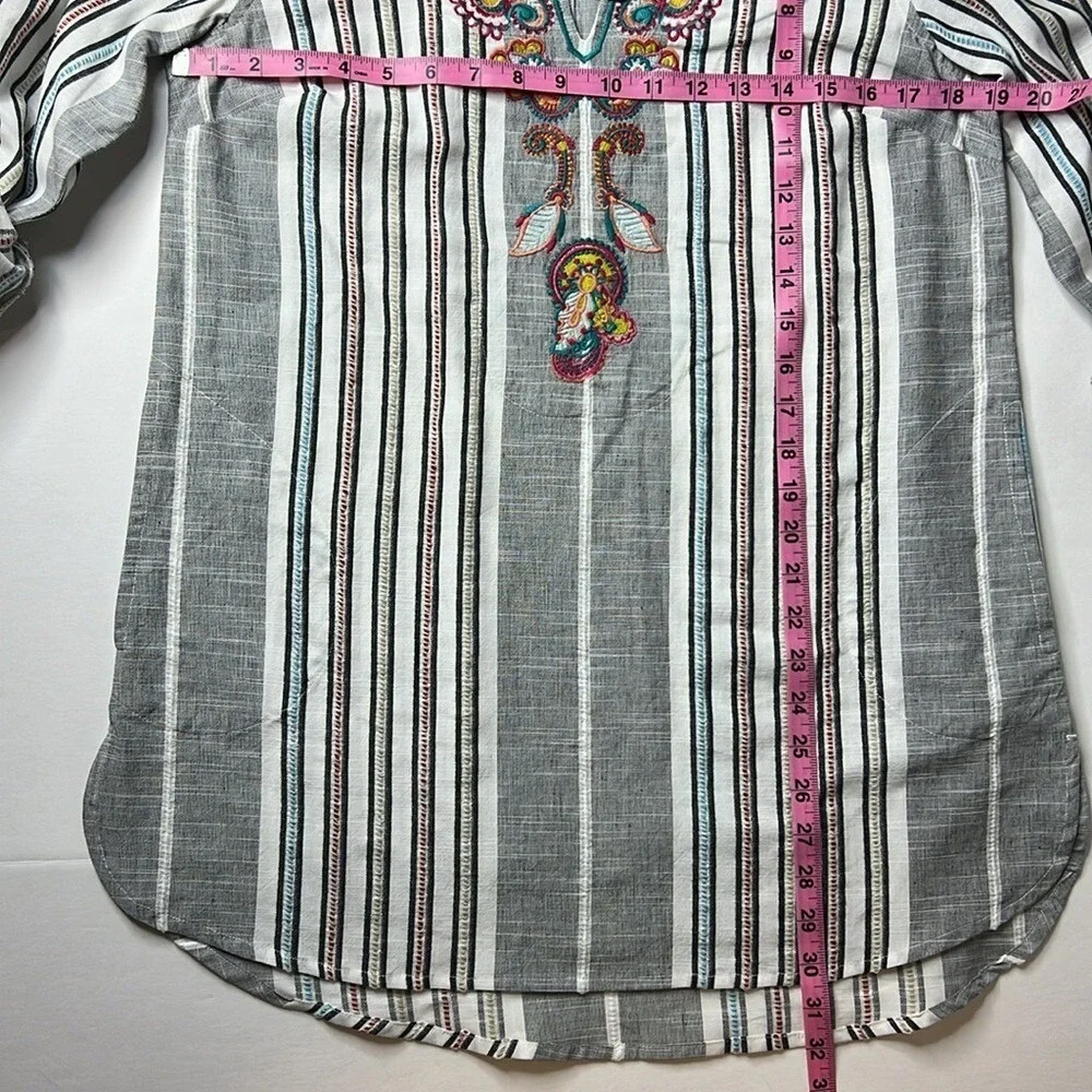 SOFT SURROUNDINGS Brookhaven Tunic Top Women‎ SM NEW Embroidery Pockets